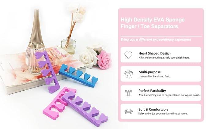 Toe Separators Set - 24 Pieces Soft & Durable Pedicure Tools Kit For Feet, Toe Separators For Women& Girls