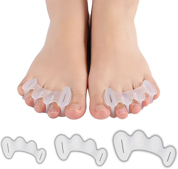 COOLWAVE Toe Separator Toe Spacer for Men and Women, Toe Straightener for Hammer Toes, Bunions, Plantar Fasciitis, Hallux Valgus (1 Pair) (Small)