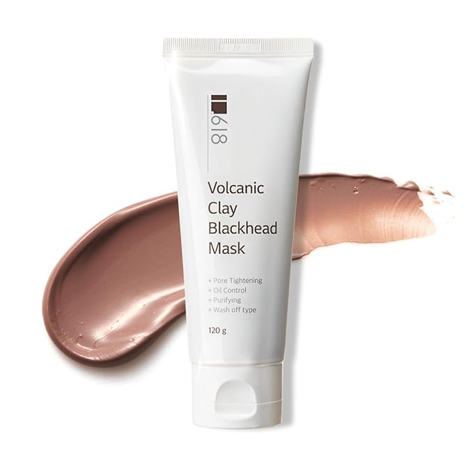 1.618 Volcanic Clay Korean Face Mask Fast-Drying Smooth Mud Mask with Tea Tree Care for Blackheads and Pores Pore Minimizer Skin Care Reducer