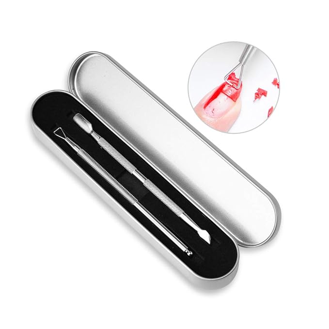 Soak off Bowl, Electric Nail Soaking Bowl Manicure Nail Soaker Nail Polish Remover Machine with Silver Cuticle Pusher for Dip Powder Acrylic Nails Gels, Pink-White