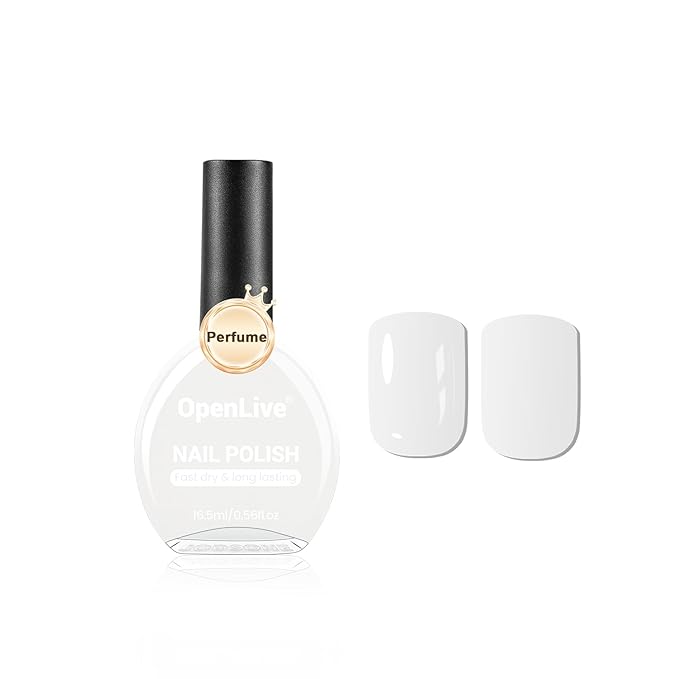 16.5ml White Perfume Nail Polish Large Volume Quick Dry Nail Polish, Long Lasting Shine, Fingernail Toenail Nail Art DIY Home Travel Nail Art Gift