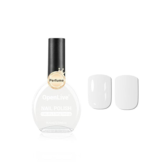 16.5ml White Perfume Nail Polish Large Volume Quick Dry Nail Polish, Long Lasting Shine, Fingernail Toenail Nail Art DIY Home Travel Nail Art Gift