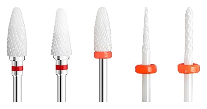 WWJN 5Pc Ceramic Nail Art Drill Bits Rotary Cutter Clean Apparatus for Manicure Nail Milling Machine Accessories Removal Nail Gel Tool
