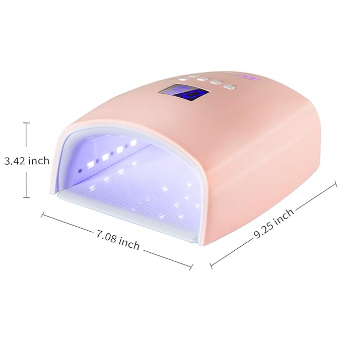 48W Rechargeable UV LED Nail Lamp,Cordless Professional Gel Nail Lights Nail Art Manicure Tools for Home and Salon (Pink)