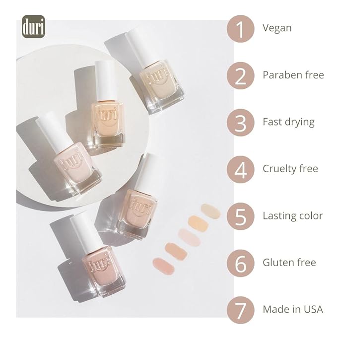 duri Nail Polish, 501 Wedding Vows, Pastel Pink, Full Coverage, Gorgeous Baby Pink, Glossy Finish, Fast Drying, 0.5 Fl Oz