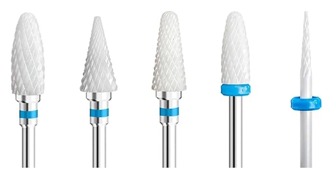 WWJN 5Pc Ceramic Nail Art Drill Bits Rotary Cutter Clean Apparatus for Manicure Nail Milling Machine Accessories Removal Nail Gel Tool