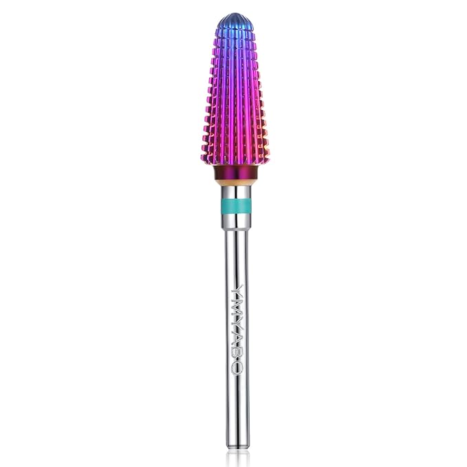 Nail Drill Bit,Professional 3/32" Purple Tornado Carbide Tungsten Multifunction Bits， Fast Remove for Hard Gel and Acrylic, Manicure Pedicure Cuticle Nail Polishing Tool-Coarse