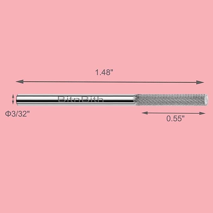 Nail Drill Bit Professional Safety Carbide Nature Nail Buffer Drill Bit 3/32” Cuticle Dead Skin Remover,Nail Prepare Bit Nail Bed File Manicure Two Way Rotate for Home Salon,3XF-Flat