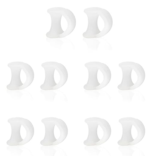 Gel Toe Separator, Pinky Toe Spacers, Little Toe Cushions Straightener Bunion Corrector for Preventing Rubbing & Relieving Pressure, Pain Relief from Overlapping Toes (White-10pcs)