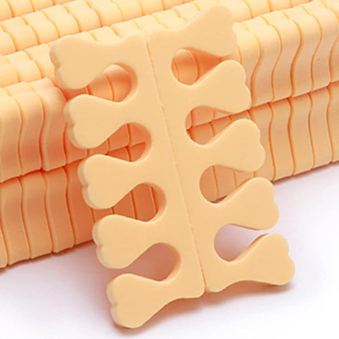 100PCS Sponge Toe Separator, Soft Toe Spreader Nail Art Finger Separator Divider Spacer Manicure Pedicure Tool for Nail Polish (Orange)