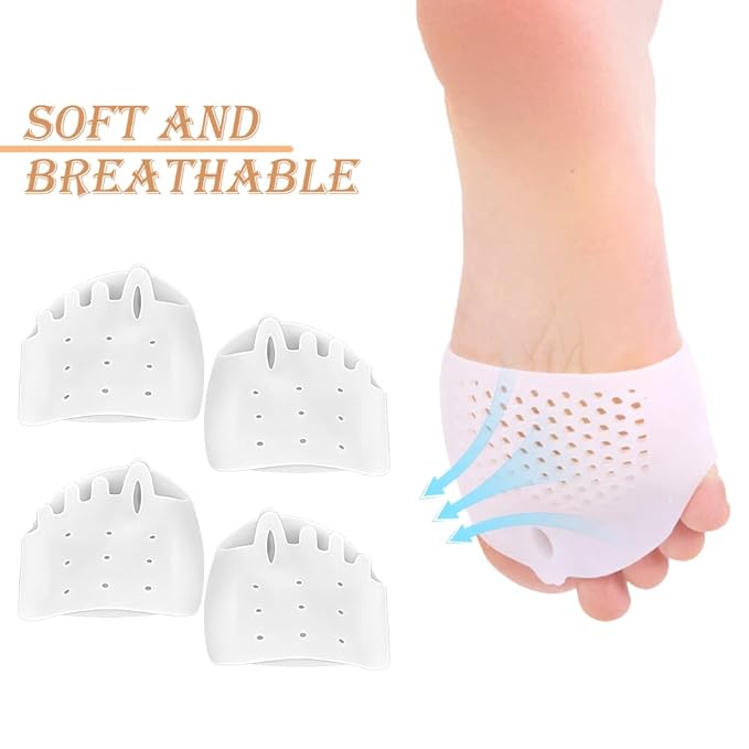 5 Pair Silicone Toe Separators, Breathable Soft for Preventing Rubbing and Relieve Pressure, High Elasticity, Shock Absorption Pressure Relief(3 Pair Transparent, 2 Pairs White)