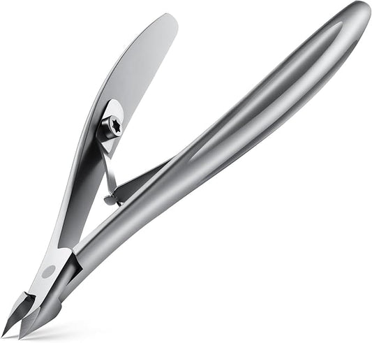 Half Jaw Salon Grade Cuticle Cutters – BALUCA Ergonomic Arch Handle Cuticle Clippers, Precision Stainless Steel Nail Cuticle Trimmer with Comfortable Grip, Perfect for Manicure & Pedicure