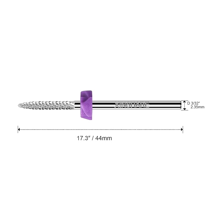 Safety Under Nail Cleaner Nail Drill Bit Tungsten Carbide Sliver 3/32" Nail Gel Cuticle Remover Drill Bit for Nail Preparation Manicure Pedicure，Fine