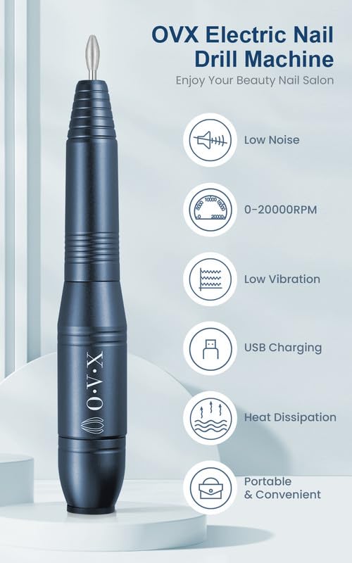 20000RPM USB Portable Nail Drill Electric Nail File Set Professional Manicure Pedicure Polishing Shape Tools with Sanding Bands Nail Drill Bits and Cleaning Brush for Acrylic Gel Nails(Charcoal Gray)