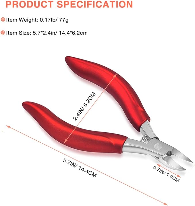 BEZOX Ingrown Nail Clippers - Precision Thick Toenail Clipper for Ingrown and Curly Nails, Comfort Grip Fingernail Clipper, Ergonomic Handle Toenail Scissors for Seniors