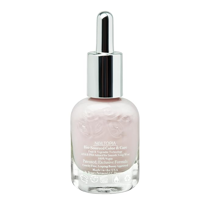 Nailtopia - Plant-Based Chip Free Nail Lacquer - Non Toxic, Bio-Sourced, Long-Lasting, Strengthening Polish - Kissin In The Rain (Light Pastel Pink) - 0.41oz
