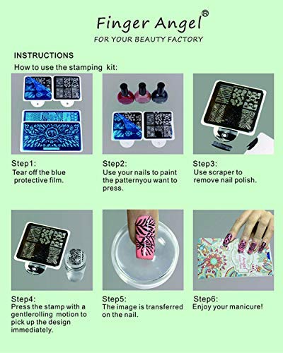 4PCS XL Nail Art Stamp Plates with Stamping Image Plates Collection Manicure Tools Plate Organizers XL07-10