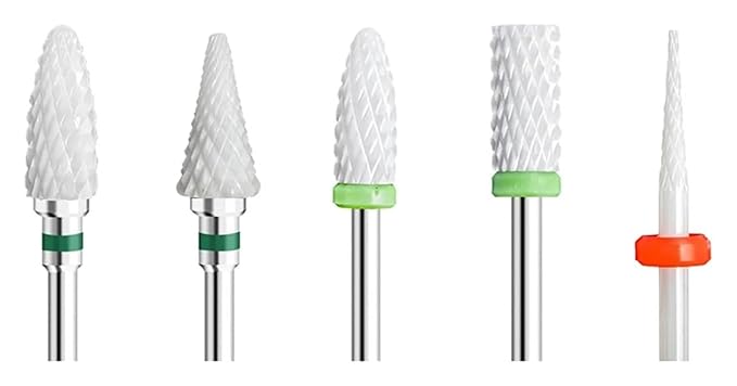 WWJN 5Pc Ceramic Nail Art Drill Bits Rotary Cutter Clean Apparatus for Manicure Nail Milling Machine Accessories Removal Nail Gel Tool
