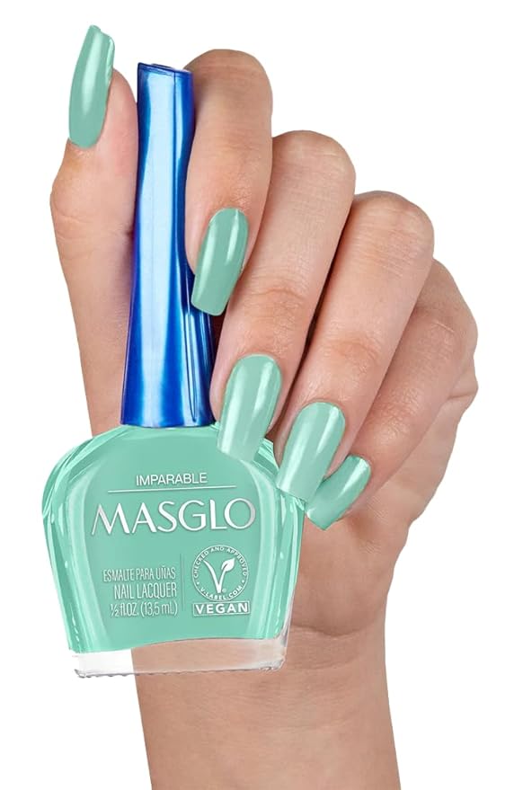 MASGLO Tradicional – Nail Polish 13-Free Formula, Up to 7 Days of Wear, High-Coverage & Glossy Finish, Vegan – (0.5 oz)