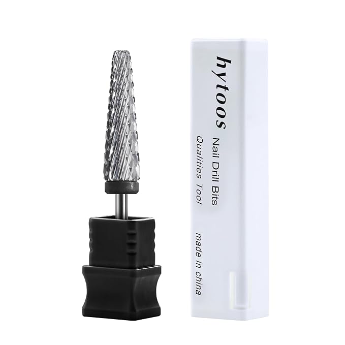 5 in 1 Nail Drill Bits, 24mm Super Long Carbide Cone Tapered Nail Bit, 3/32" Two-way Rotate Acrylic Drill Bits for Nails, Removal Gel Electric Drills File Manicure Accessories (XC)