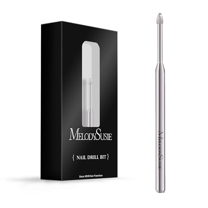 MelodySusie Cuticle Clean Nail Drill Bit 3/32'', Professional Safety Carbide Under Nail Cleaner Nail Bit for Cuticle Dead Skin Nail Prepare, Two Way Rotate, Manicure Nail Salon Supply(Silver, Coarse)