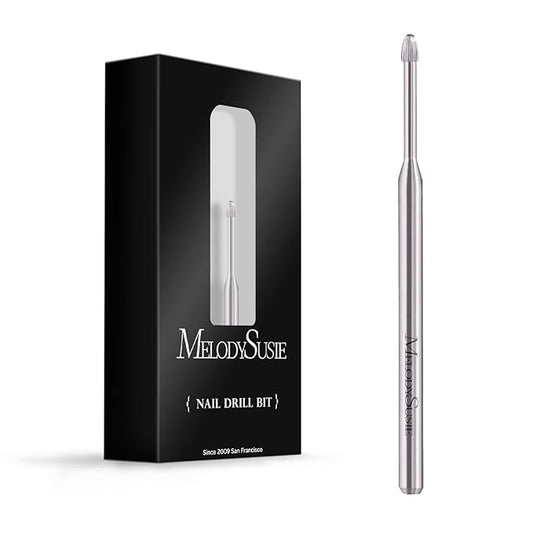 MelodySusie Cuticle Clean Nail Drill Bit 3/32'', Professional Safety Carbide Under Nail Cleaner Nail Bit for Cuticle Dead Skin Nail Prepare, Two Way Rotate, Manicure Nail Salon Supply(Silver, Coarse)