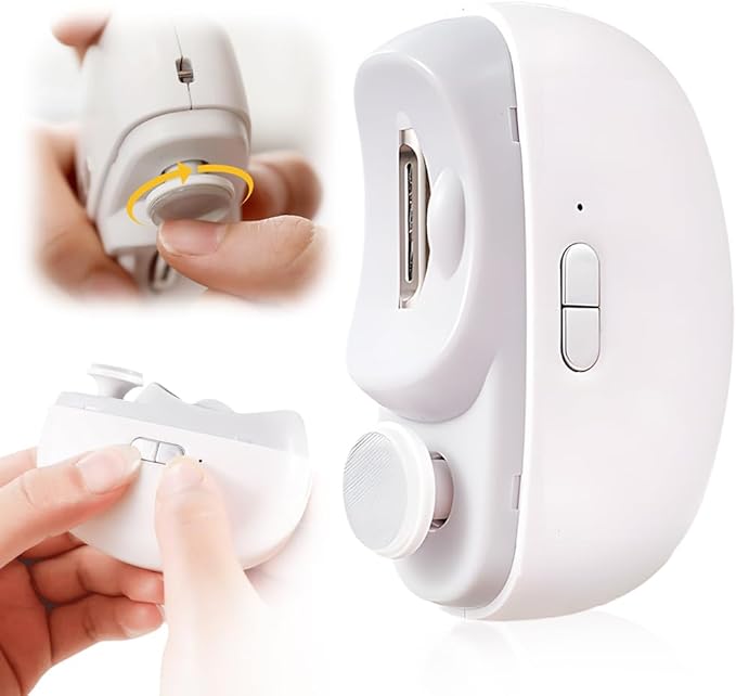 Electric Nail Clipper, 2026 New Nail Trimmer Toe Nail Clippers with Nail Scraps Storage, Safety Electric Polishing Nail File for Thick Toenails, Adult, Seniors (White)
