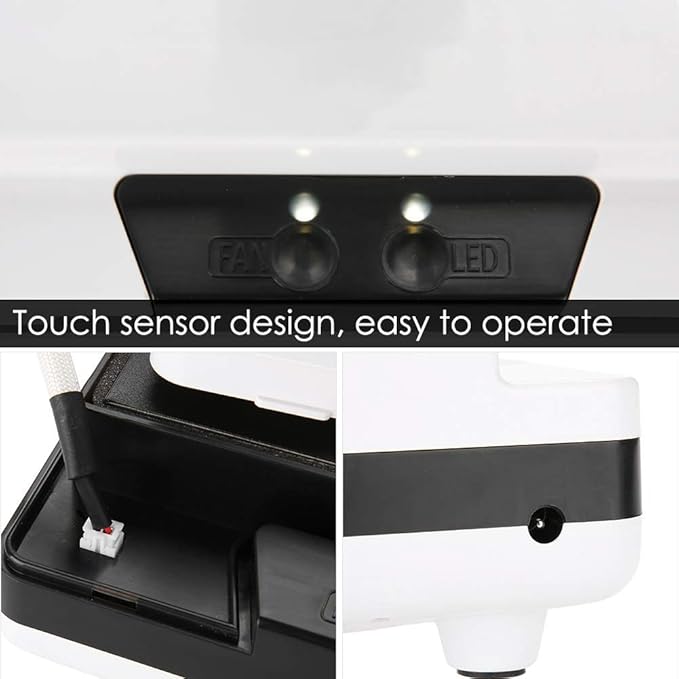 60W Nail Dust Collector, Dust Collector Nail Vacuum Fan Suction Manicure Cleaner with 3 LED Retractable Elbow and Sensor Pedicure Machine Extractor for Polish Acrylic Nail (us Plug)