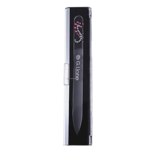 Glass Nail File with Austria Crystals Professional Crystal Fingernail Files in Aluminum Case Perfect Manicure Set for Women Men Kids Nail Care Gift Set(Pink Seahorse)