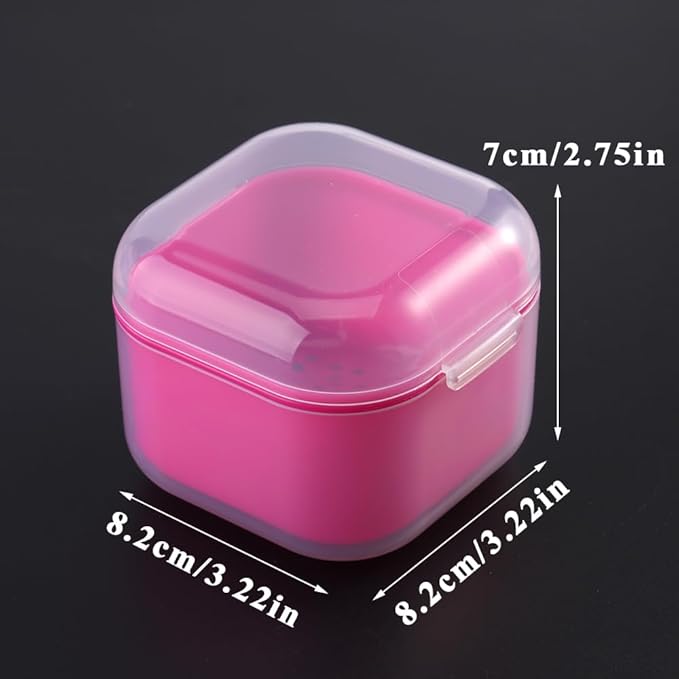 Nail Tool Sterilizer Box Plastic Disinfectant Container for Nail Art Accessories Tools, Portable Sterilization Tray Soaking Box with Strainer for Nail Drill Bits Manicure Cleaning Equipment