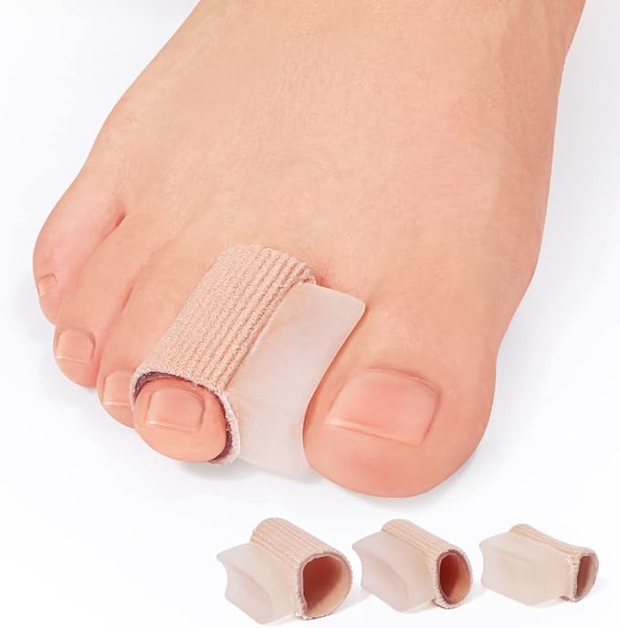 Povihome 8 Pack Gel Toe Spacer Separators, Bunion Corrector for Overlapping Toe with Soft Gel Lining for Hallux & Bunion Pain Relief (3 Pack of Large Size+ 2 Pack of Medium +3 Pack of Small)