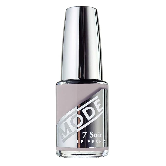 MODE Light Taupe Beige Greige Nail Polish Long Lasting Pigment Rich Nail Lacquer Color, Chip Resistant Strength, UV Protection, Cruelty Free, Made in NY USA, 7 Soir Le Vernis, Prim and Awkward