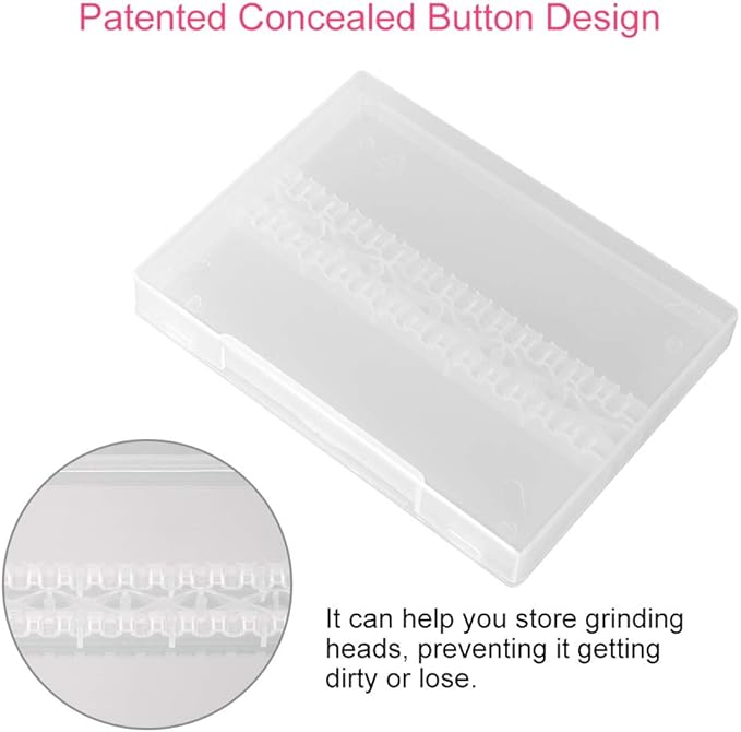 Nail Drill Bit Case, Nail Drill Bit Holder Stand Display Organizer 14 Holes Empty Nail Grinding Organizer Case Nail Art Polishing Grinding Drill Bit Holder Manicure Tool for Home Nail Salon Use