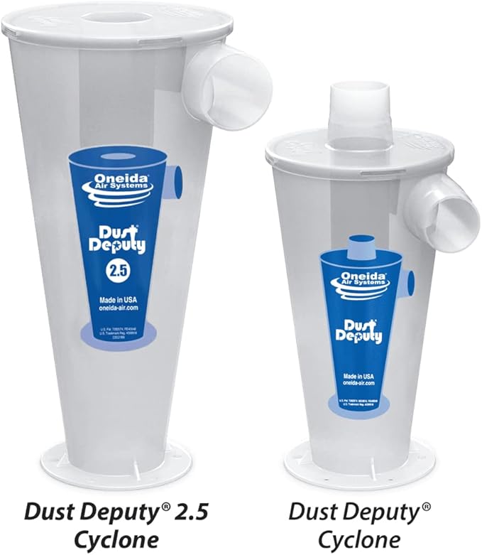 Oneida Air Systems Dust Deputy 2.5 Plus Cyclone Separator XL: Highest CFM Collector for Wet/Dry Shop Vacuums with Lid (New DD 2.5 Plus)
