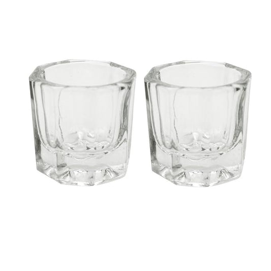 PandaSpa 2 Pieces Dappen Dish Crystal Bowl Glass Acrylic Nail Liquid Powder Nail Art (Pack of 2)