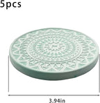 5 Pack Absorbent Stone Coasters, Quick-Drying Diatomaceous Earth Drink Coasters - Image 2