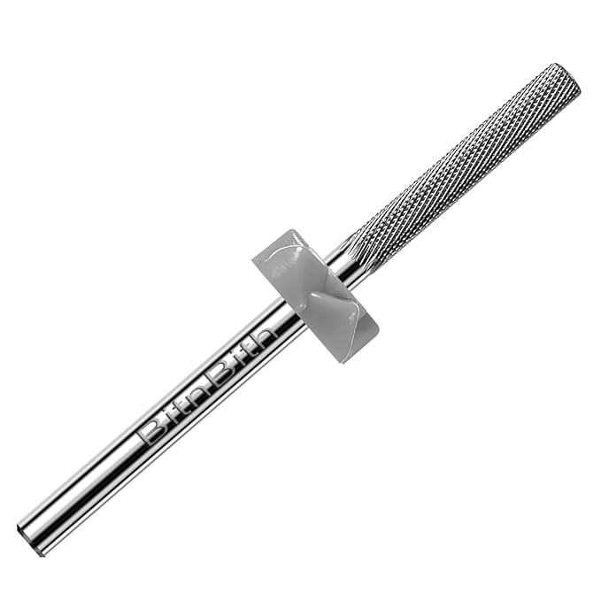 Nail Drill Bit Professional Safety Carbide Nature Nail Buffer Drill Bit 3/32” Cuticle Dead Skin Remover,Nail Prepare Bit Nail Bed File Manicure Two Way Rotate for Home Salon,3XF-Flat