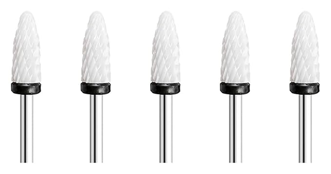 WWJN 5Pc Ceramic Nail Art Drill Bits Rotary Cutter Clean Apparatus for Manicure Nail Milling Machine Accessories Removal Nail Gel Tool