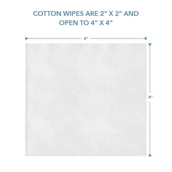 ForPro Professional Collection Premium Cotton Wipes, 100% Cotton, Extra-Soft, for Cosmetic, Nail, and Personal Care, 2” x 2”, 200-Count