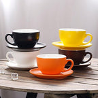 Coffeezone Double Espresso Coffee Cup and Saucer, Small Cappuccino and - Image 5