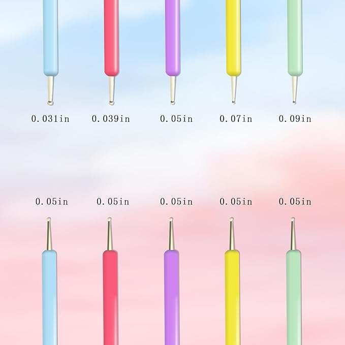 WOKOTO 18 PCS Nail Art Brushes Set Gel Polish Round Tip Acrylic Nail Brush Nail Art Dotting Pens Liner Nail Brushes For Acrylic Nails Art Designs Painting Tools Fingernail Brush Nail Cleaning Brush