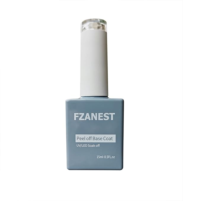 FZANEST Peel Off Gel Base Coat For Gel Nail Polish,15ml UV LED Light Peelabel Base Nail Polish Non Toxic Vegan Cruelty Free