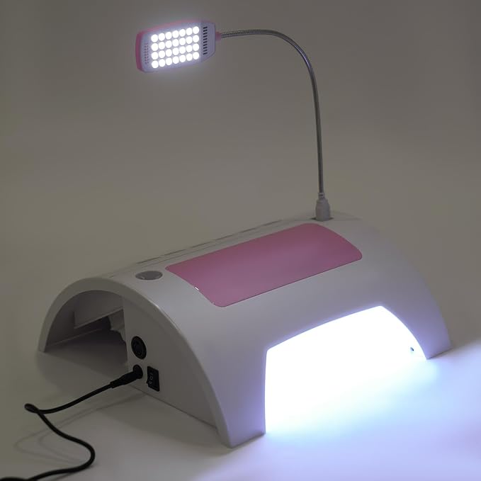 5-in-1 Manicure Machine, 60W Nail Dust Collector with Nail Drill Hand Rest and LED Desk Lamp, Professional Nails Lamp for Salon and Home Use(UV + LED, HWD-1250)