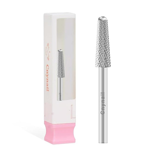 Cnynail 3/32" 4.0MM Small Cone Clean Medium Grit Carbide Cuticle Cleaner Bit for Electric Nail Drills – Professional Manicure Tool for Nail Salons and Home Use (F Grit. Silver)
