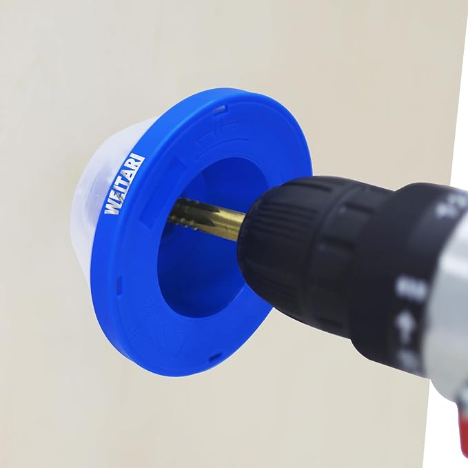 2Pcs Drill Dust Collector,Drywall Dust Collector, Drill Dust Collector for Electric Hammer and Drill, Hole Saw Dust Bowl, Shockproof Dust Catcher with Sealing Cover & Anti-Skid Sponge