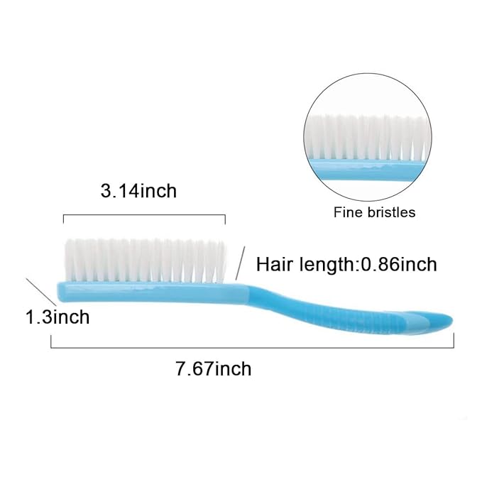 Nail Brush Fingernail Cleaner,3 Pcs Handle Grip Nail Brush,Cleaner Scrub Brush,Long Handle Pedicure Brushes Hand Fingernail Scrub Brush Kits for Nails Toes Home Cleaner(Random Color)