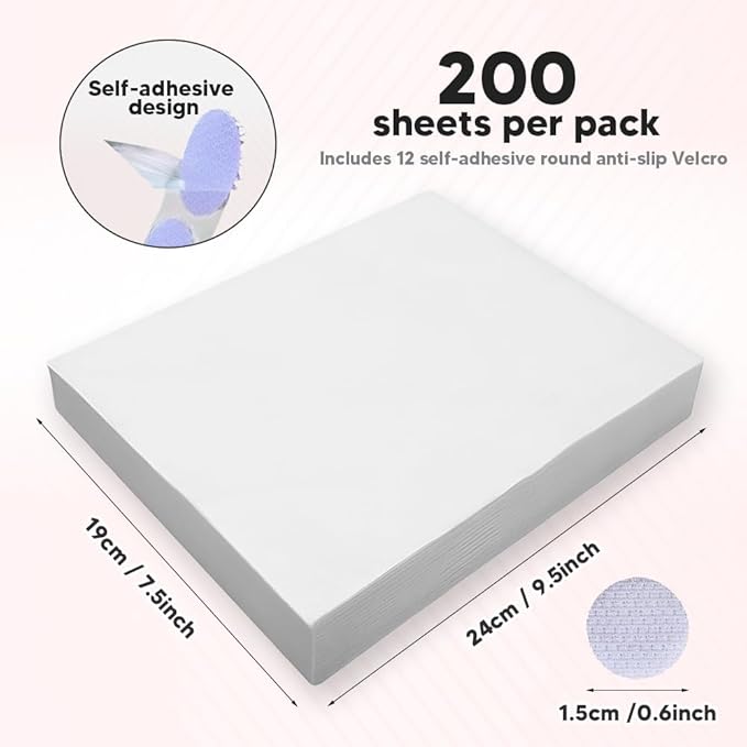 200 Sheets Nail Dust Collector Filter Paper with 12 Pcs Velcro Disposable Nail Dust Filters for Most of Nail Dust collector Machine Nail Tech Nail Supplies Accessories for Nail Salon&Home