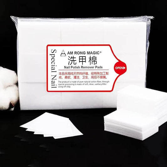 Nail Cotton Pads -600PCS Lint Free Gel Nail Polish Removers Eyelash Extension Glue Cleaning Wipes, WipesNail Art Gel Lint Free Nail Wipes (White)