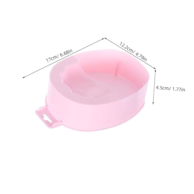 Mipcase Manicure Hand Dish Nail Soaker Dish Spa- Bowl Nail Art Bowl Plastic Rectangular Pink
