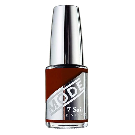 MODE Oxblood Brown Red Nail Polish Long Lasting High Performance Nail Lacquer Color, Chip Resistant Fortified Protection, Pro Wide Brush, Le Vernis, Leather Vault
